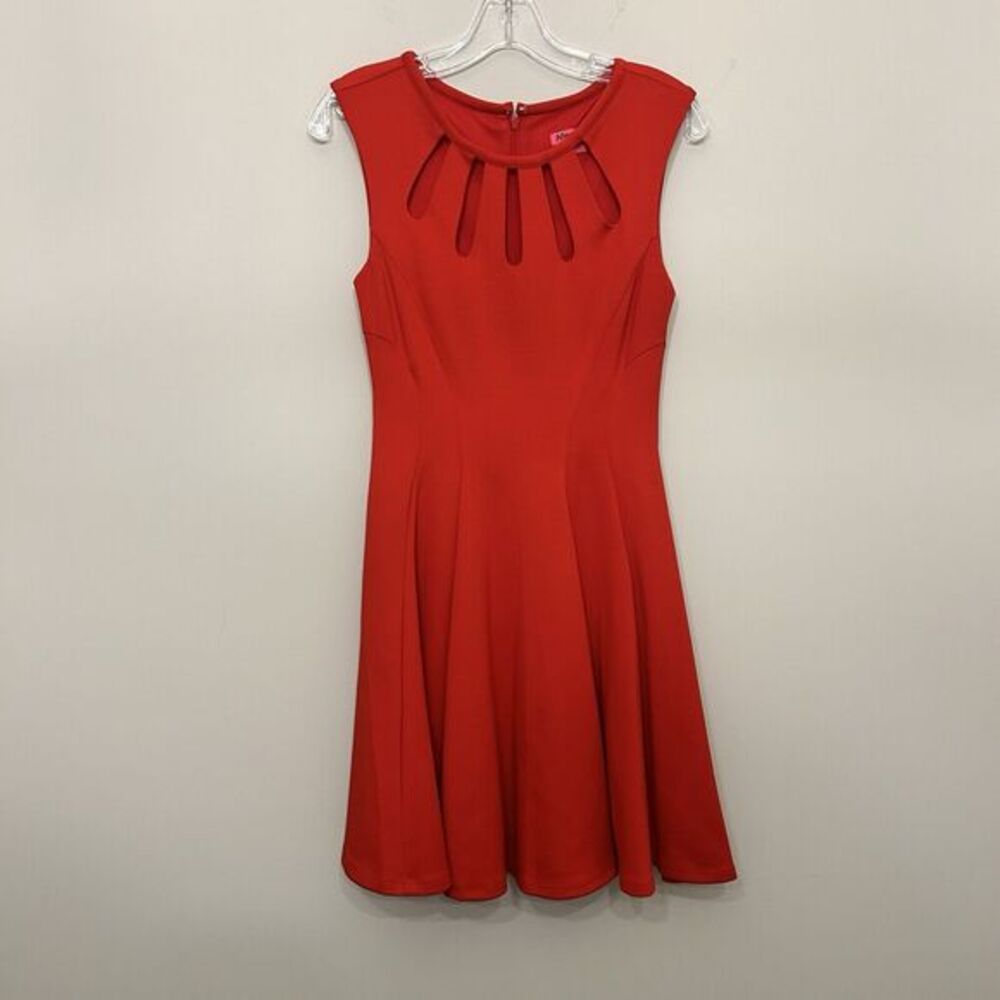 Betsey‎ Johnson Red Cutout Fit & Flare Skater Dress Womens 2 Cocktail Party